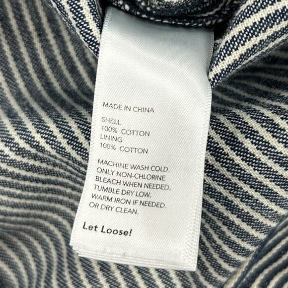 Kate Spade Saturday Navy & White Stripe Layover Slit Front Mini Skirt Womens 4 - Picture 4 of 6